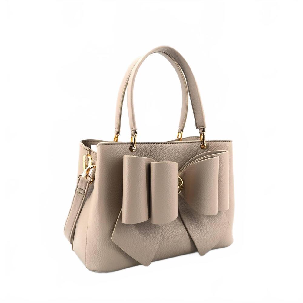 NEW LIKE DREAMS women's jesse bow vegan crossbody bag in taupe - Picture 4 of 5